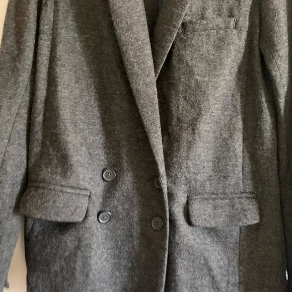 J. Crew Dark Charcoal Gray 100% Wool Women’s Button Front Blazer Size 2 EUC - Picture 4 of 7